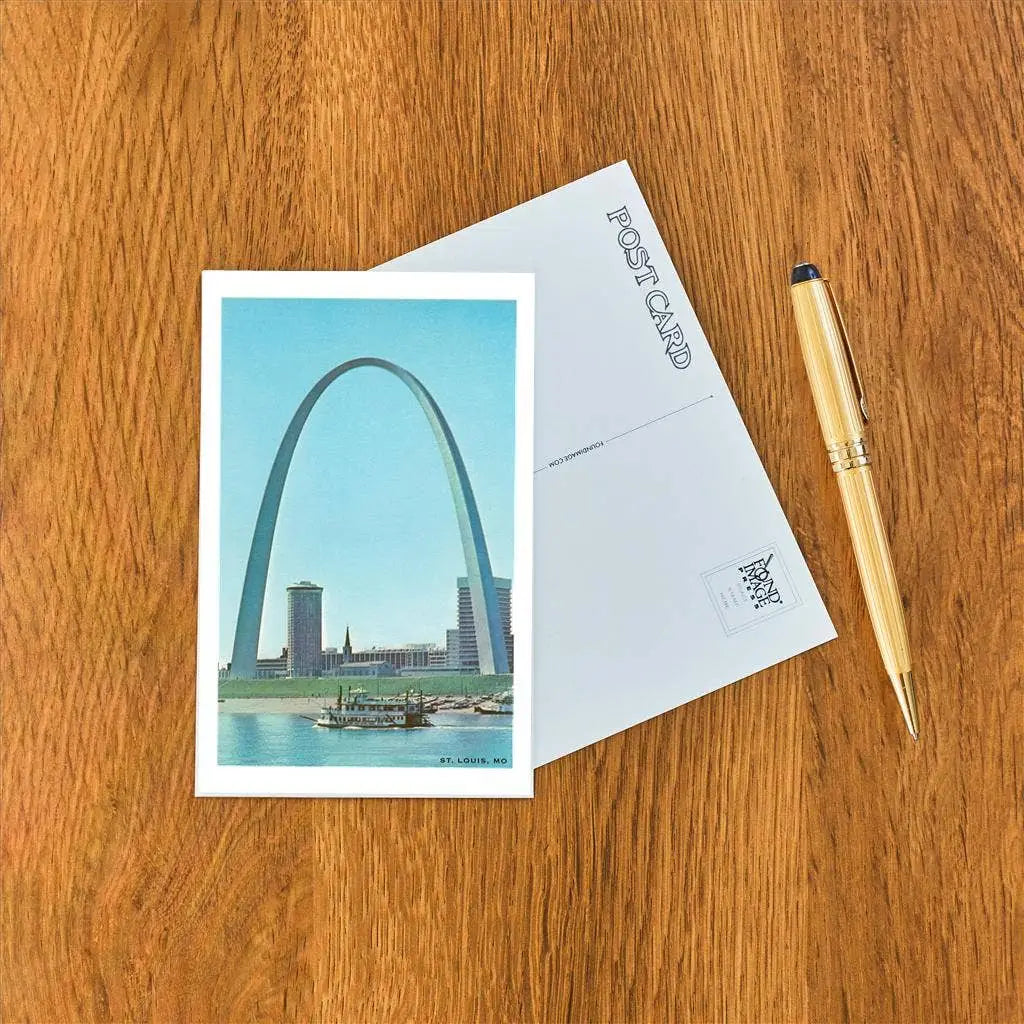 Postcard - St. Louis Arch and Mississippi River - Found Image Press