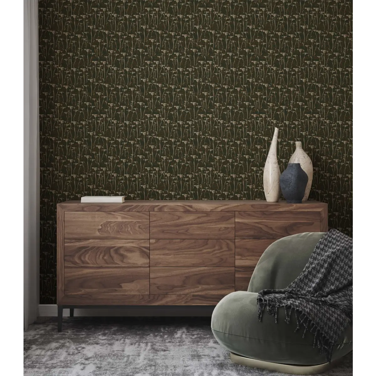 Prairie Wallpaper - Natural Daisies - by Cassandra Zaniboni - Loomwell Home Goods