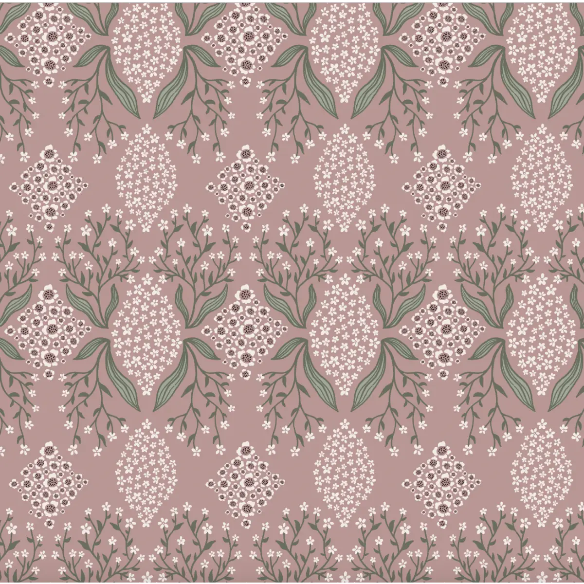 Priscilla Wallpaper - Geometric Flowers - by Brittany Polatis Design - Sample 1 foot by 1 foot / Pink - Loomwell Home