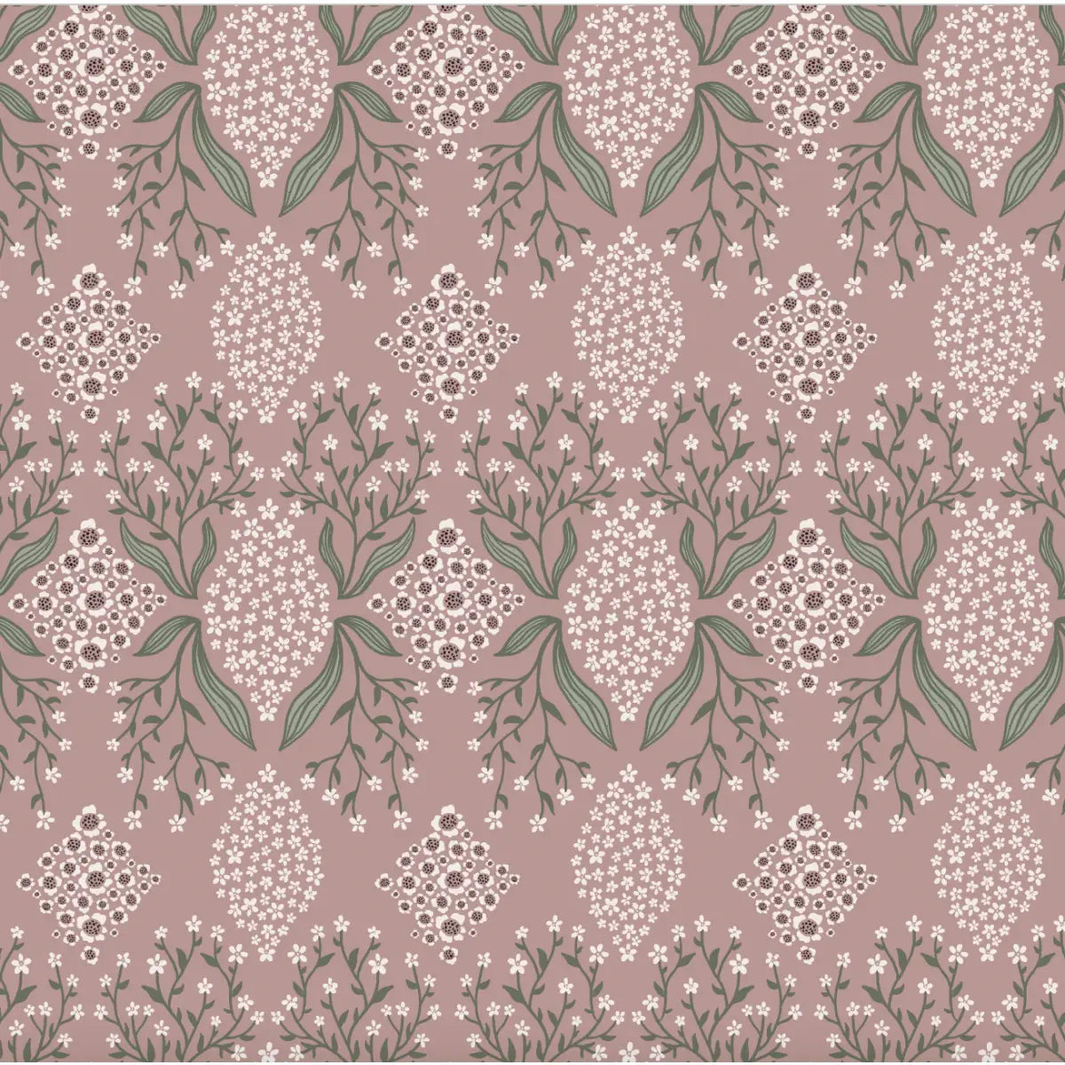 Priscilla Wallpaper - Geometric Flowers - by Brittany Polatis Design - Sample 1 foot by 1 foot / Pink - Loomwell Home
