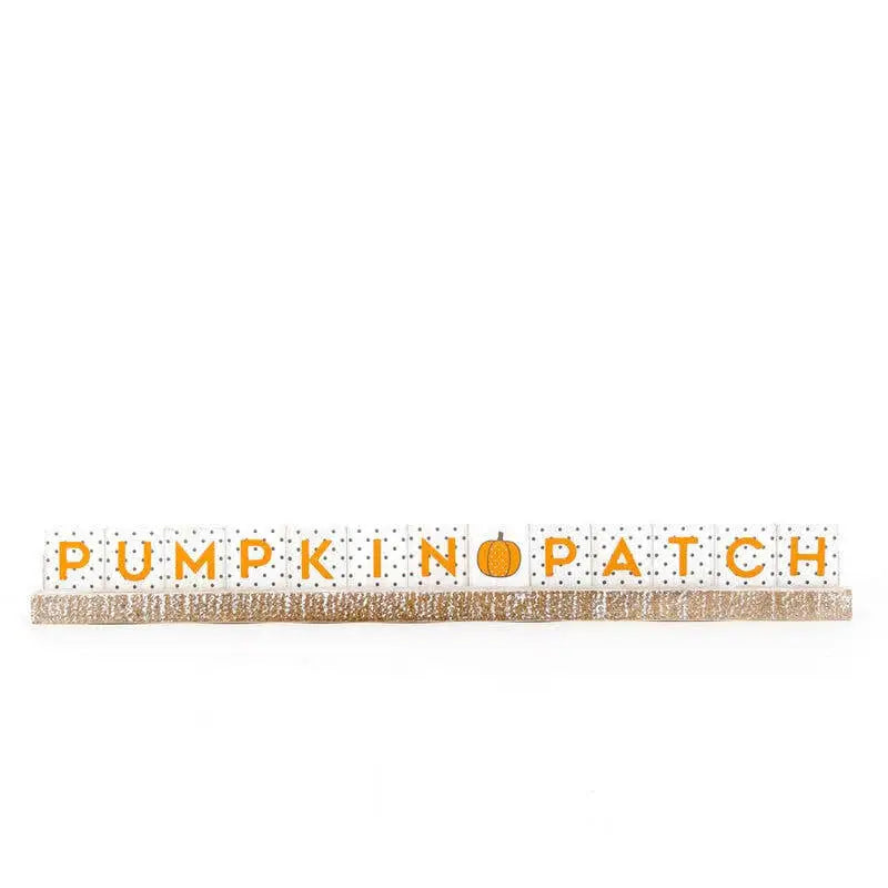 Pumpkin Patch Letter Board Kit - wood tile letters and 20’’ ledgie kit - Adams & Co.