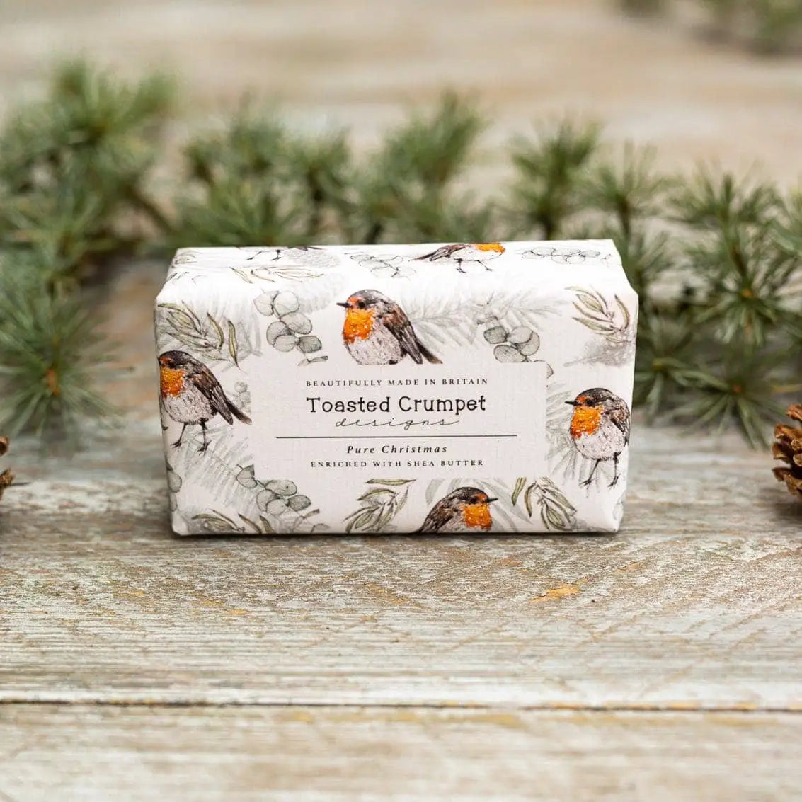 Luxury Soap Bar - Pure Christmas Robins - Toasted Crumpet (We Pay All US Duties & Tariffs)