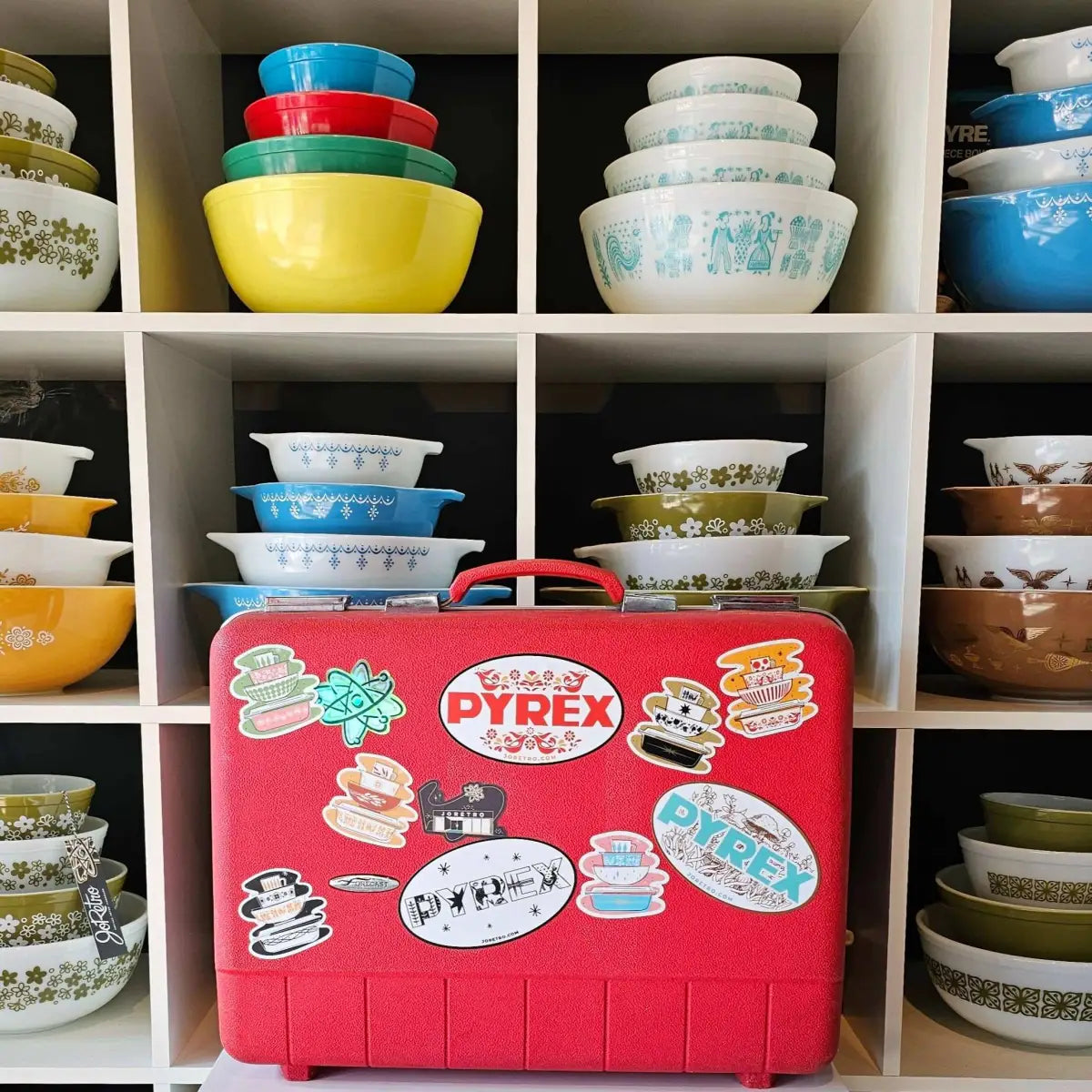 Pyrex Sticker - Pumpkin Butterprint Bowl Stack - Fall - JoRetro