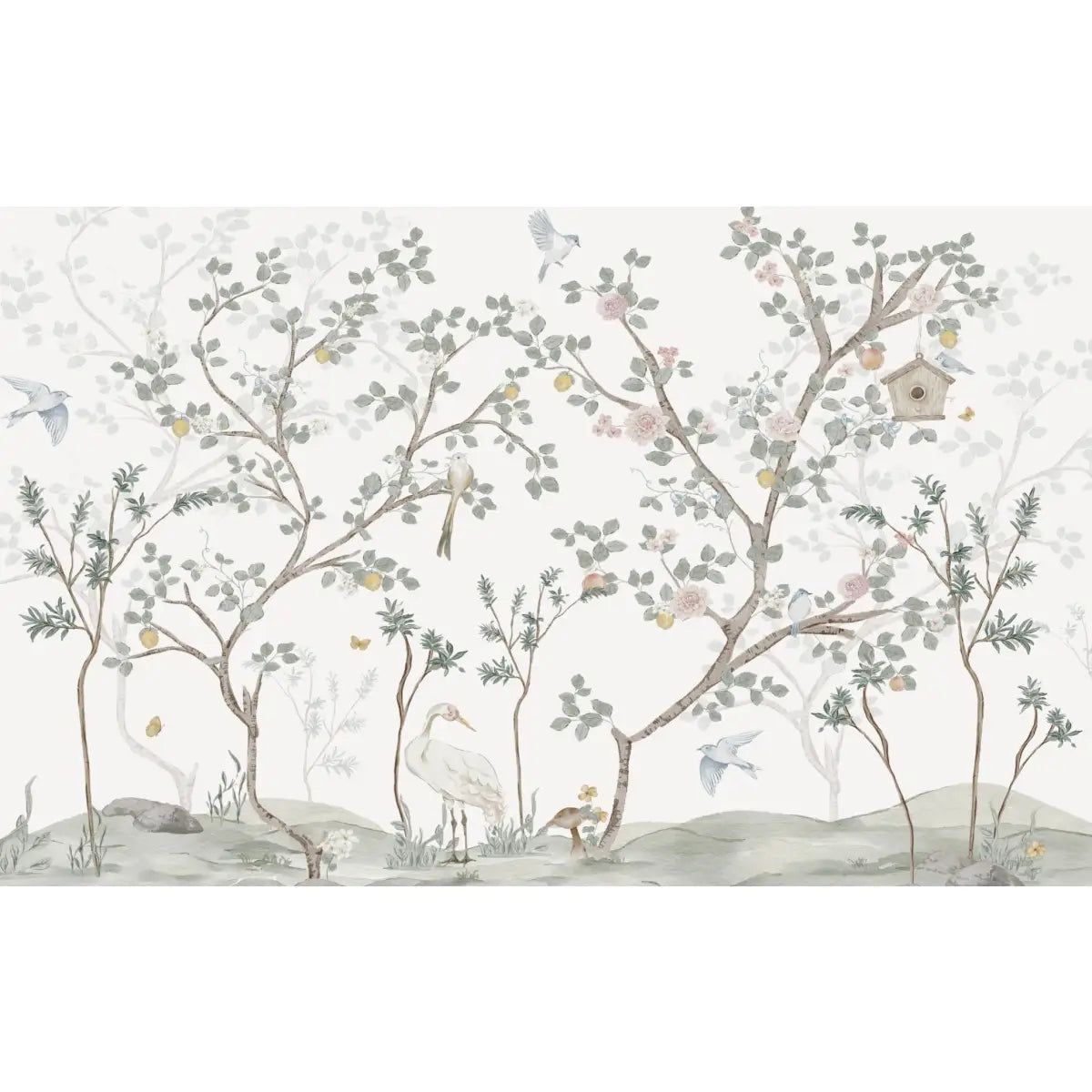 Quinlan Wallpaper - Trees and Birds for Baby - Loomwell Home Goods