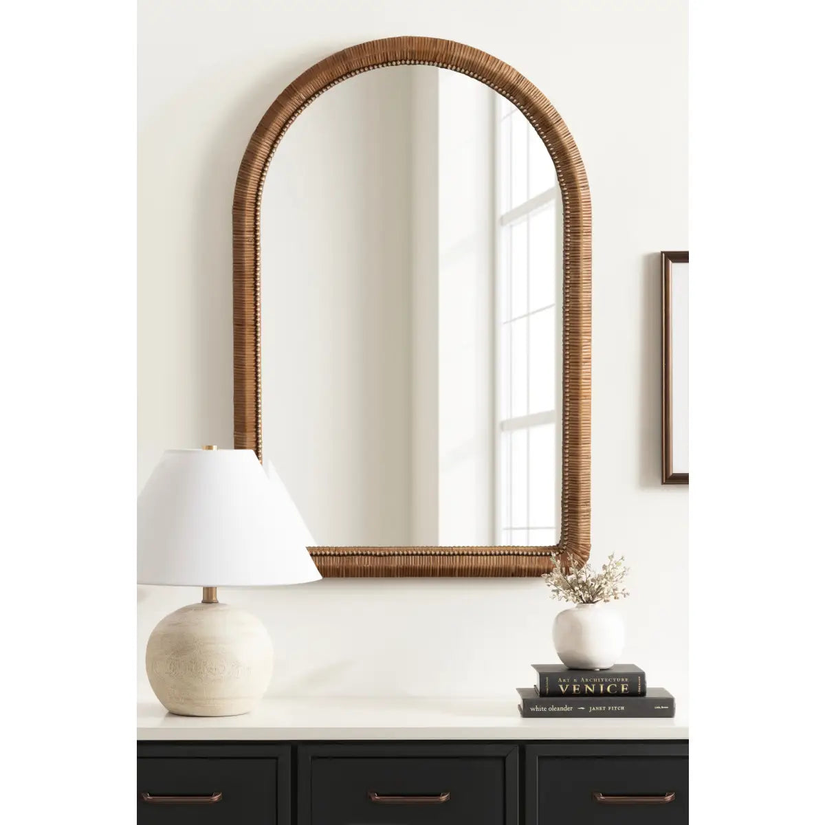 Beaded Arch Framed Wall Mirror - kateandlaurel