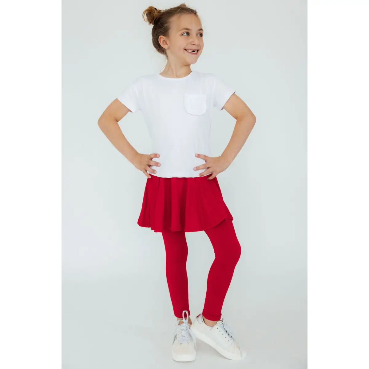 Red Twirl Skegging - Leggings with Skirt - Mila & Rose ®