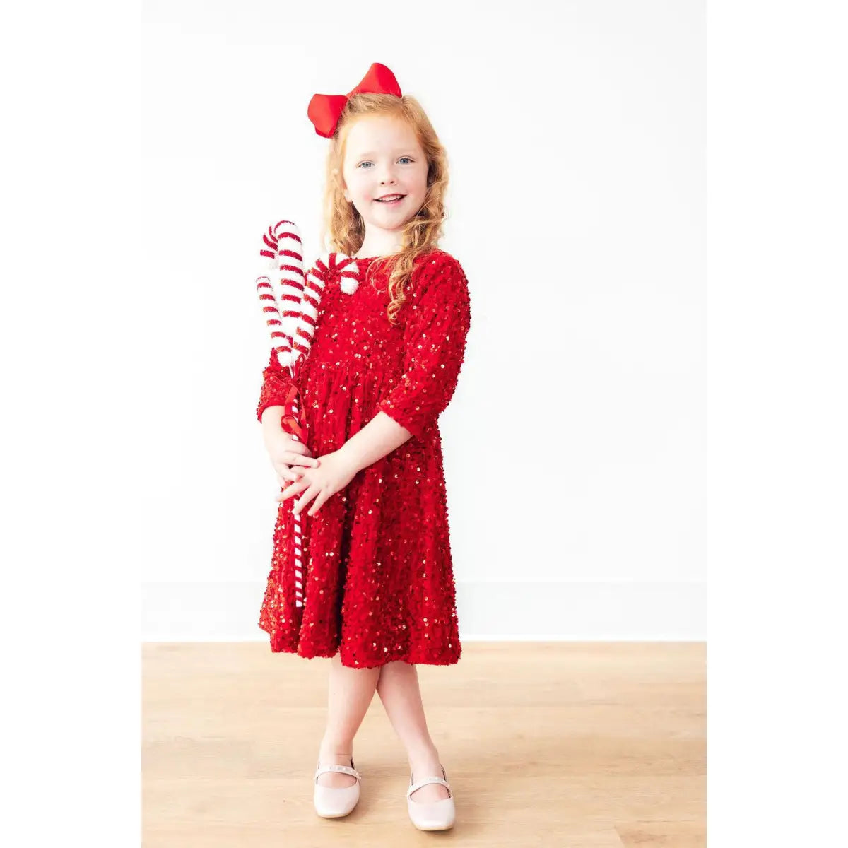 Red Velvet Sequin Dress - Mila & Rose ®