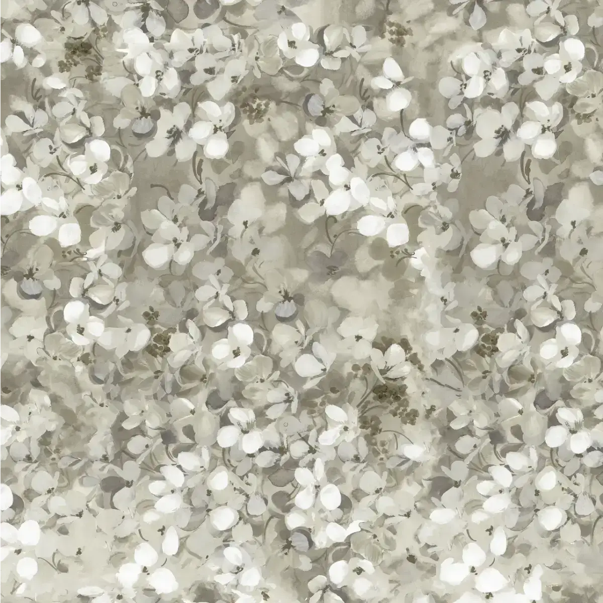 Ridge Wallpaper - Watercolor Blooms - by Taddy Mikelaites - Sample 1 foot by 1 foot / Charcoal - Loomwell Home Goods