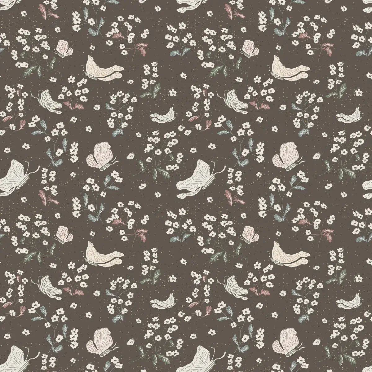 Ronnie Wallpaper - Vintage Butterflies - by Creating to Love - Sample 1 foot by 1 foot / Charcoal - Loomwell Home Goods