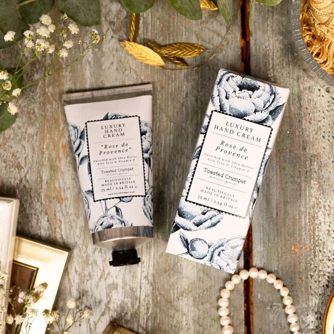 Luxury Hand Cream - Rose de Provence - Toasted Crumpet (We Pay All US Duties & Tariffs)