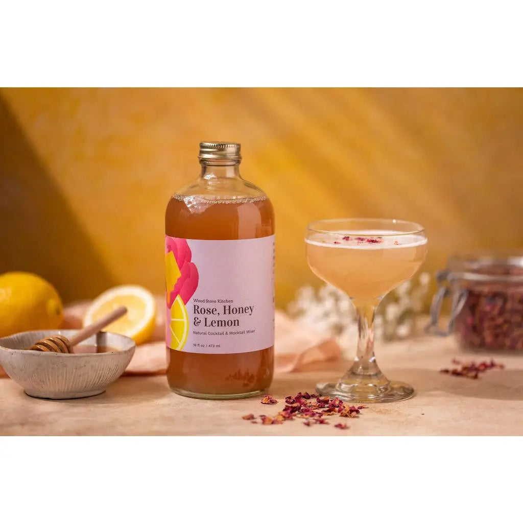 Rose Honey Lemon Cocktail Mocktail Mixer - Wood Stove Kitchen