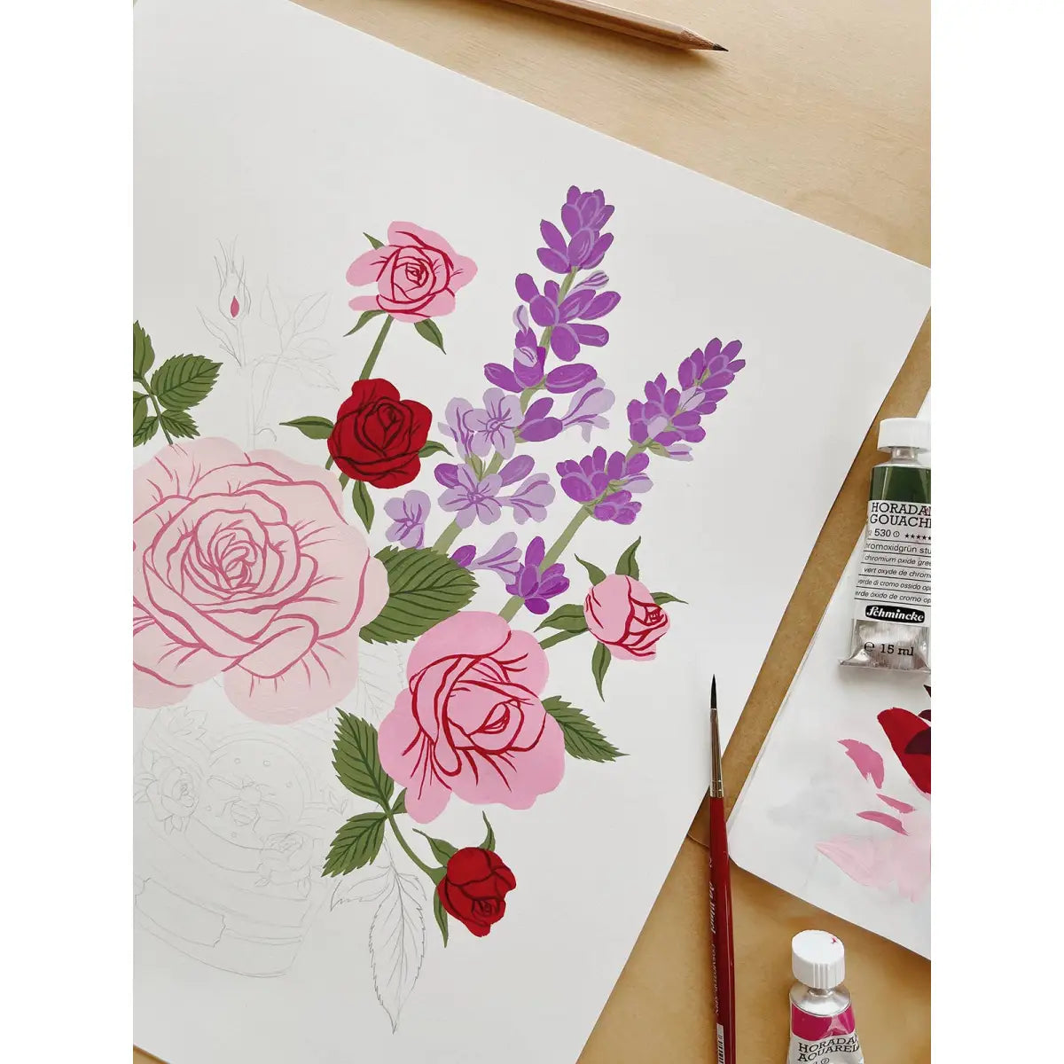ROSE & LAVENDER Thank You Card - Botanica Paper Co.