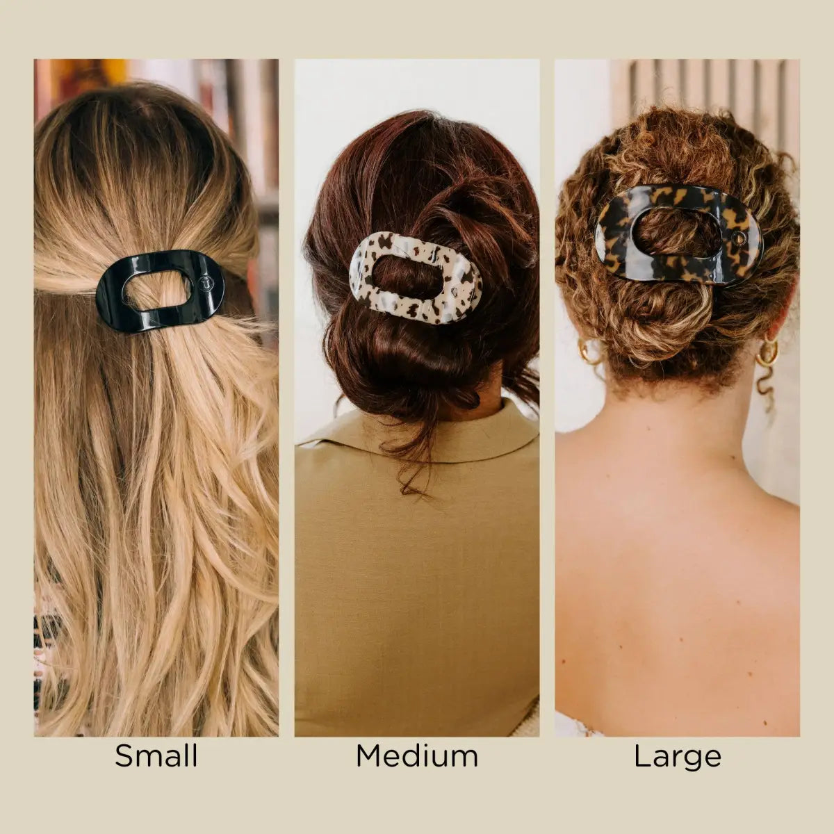 Round Flat Hair Clip - Blonde Tortoise - Medium - TELETIES