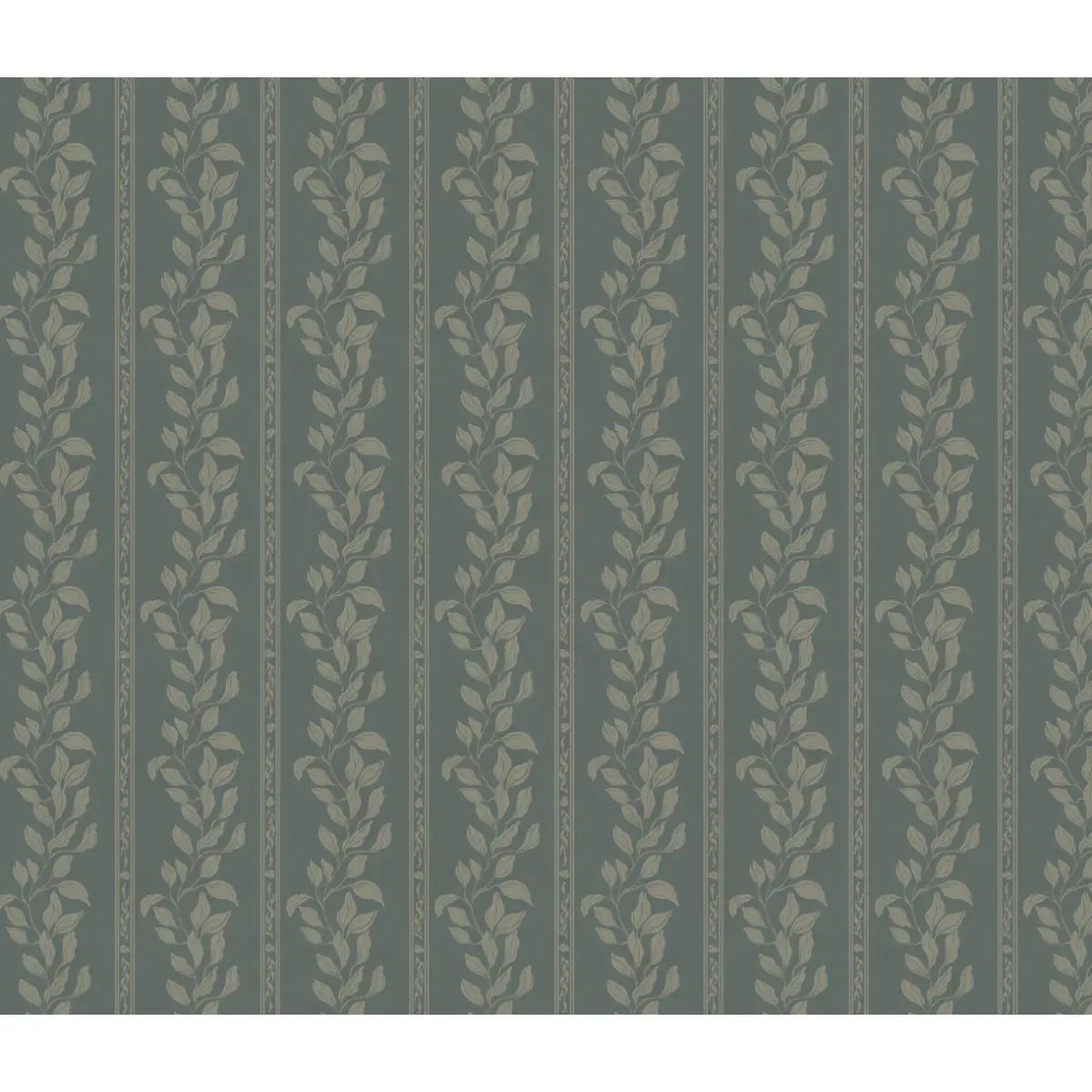 Rowe Wallpaper - Leaf Stripes - by The Fibery - Sample 1 foot by 1 foot / Dark Teal - Loomwell Home Goods
