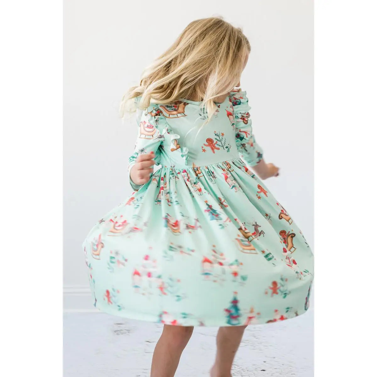 Ruffle Twirl Dress - Believe in Your Elf - Christmas - 3/4 Sleeve - Mila & Rose ®