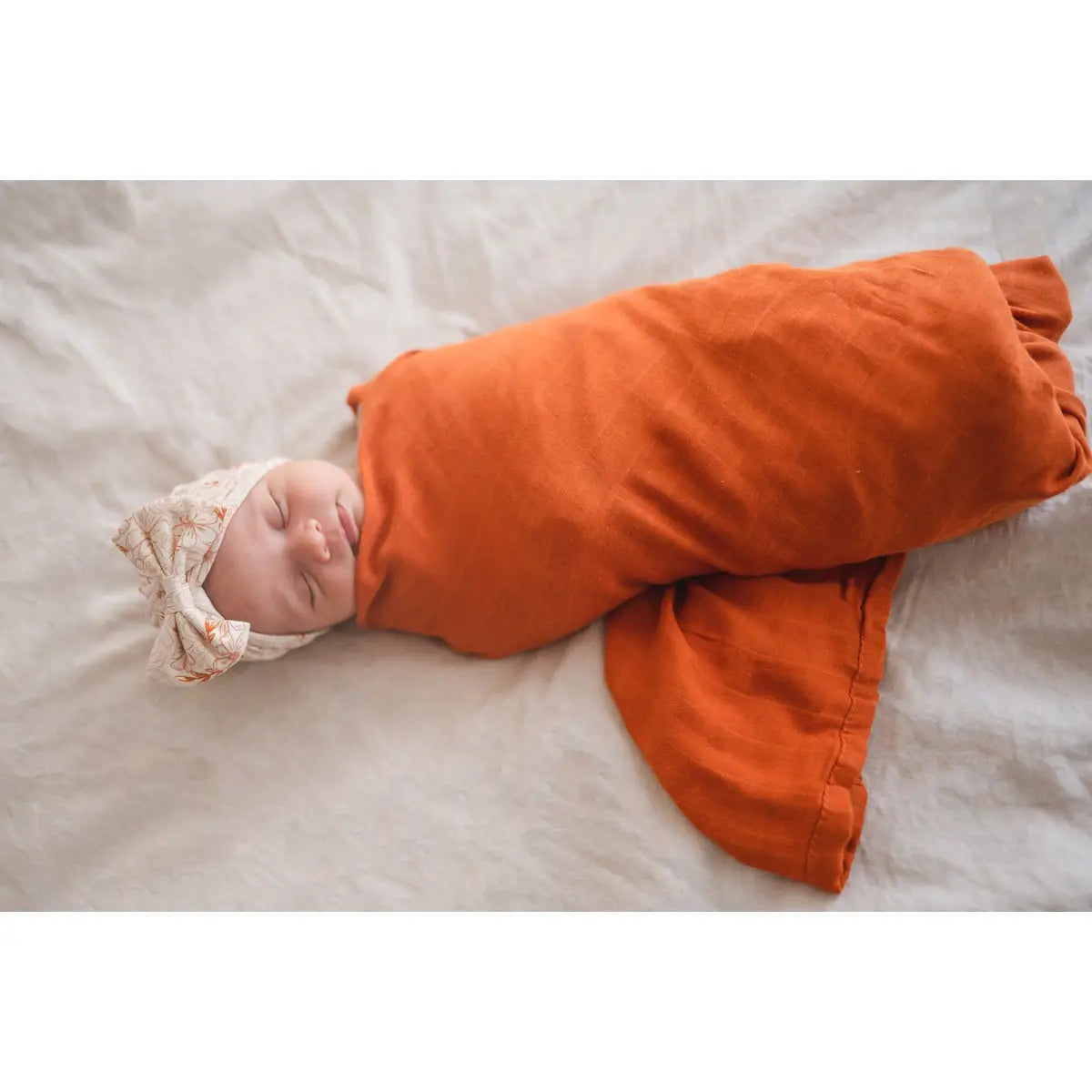 Rust Bamboo Muslin Swaddle Blanket - Harp Angel Boutique