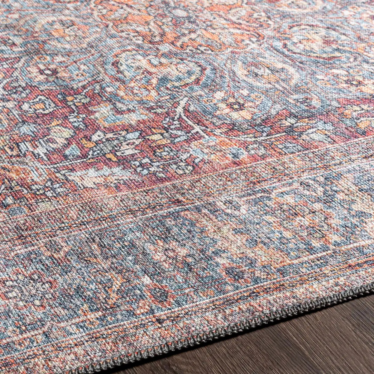 Rust Medallion Washable Area Rug - Boutique Rugs