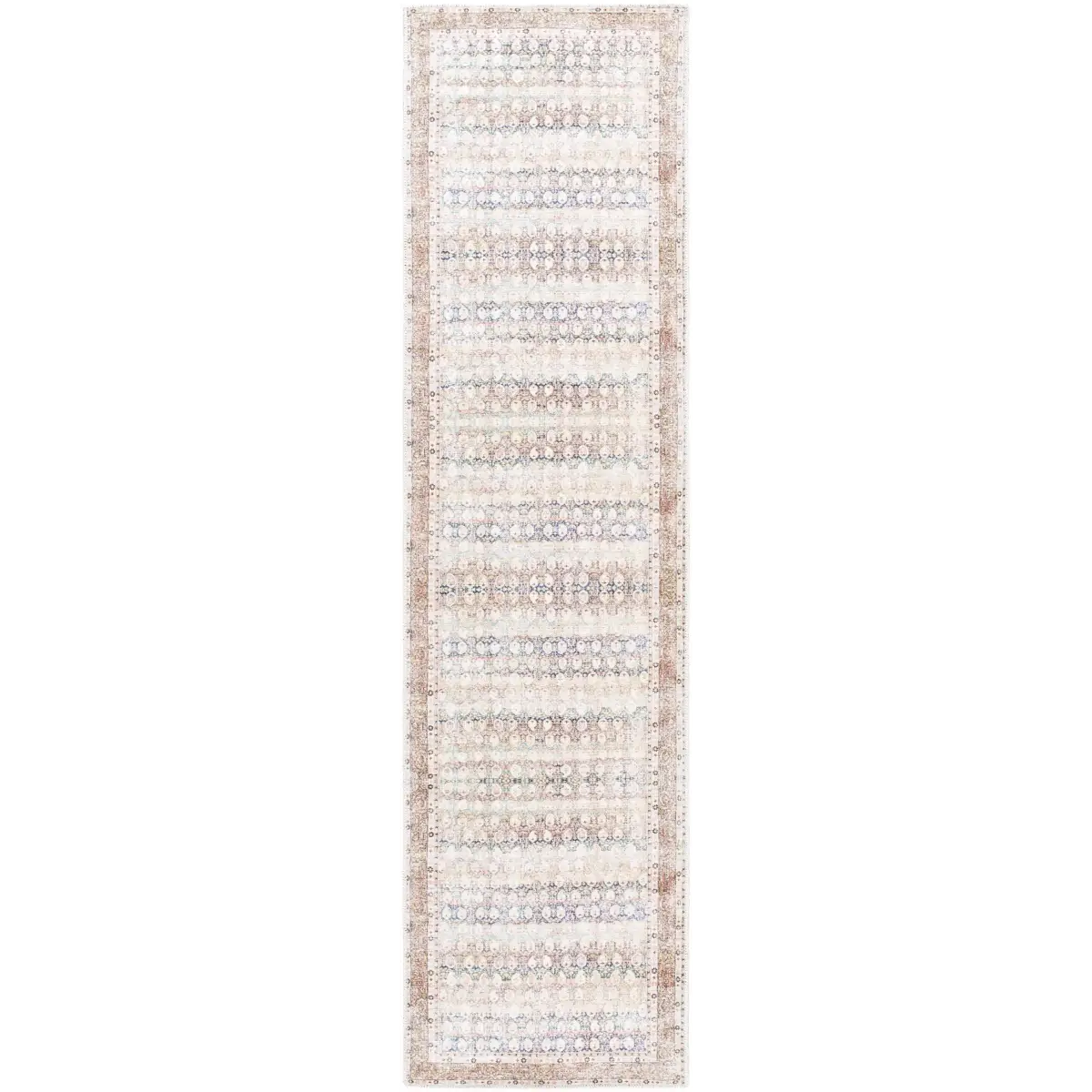 Rust Maligaya Distressed Washable Area Rug - 2’7’’ x 10’ Runner - Boutique Rugs