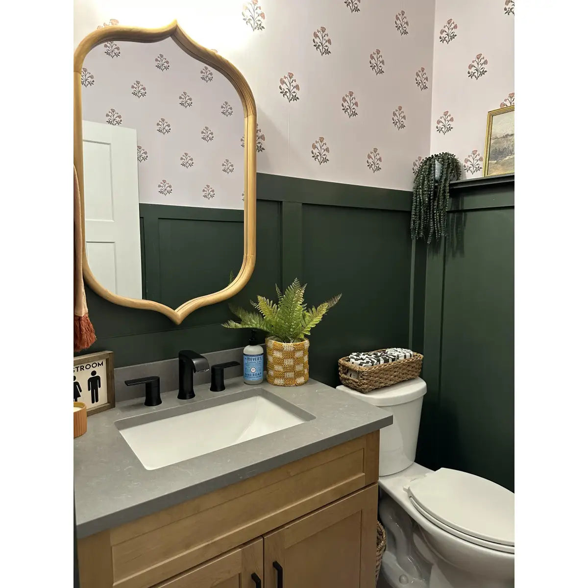 Ryia Wallpaper - Flower Block Print - Loomwell Home Goods