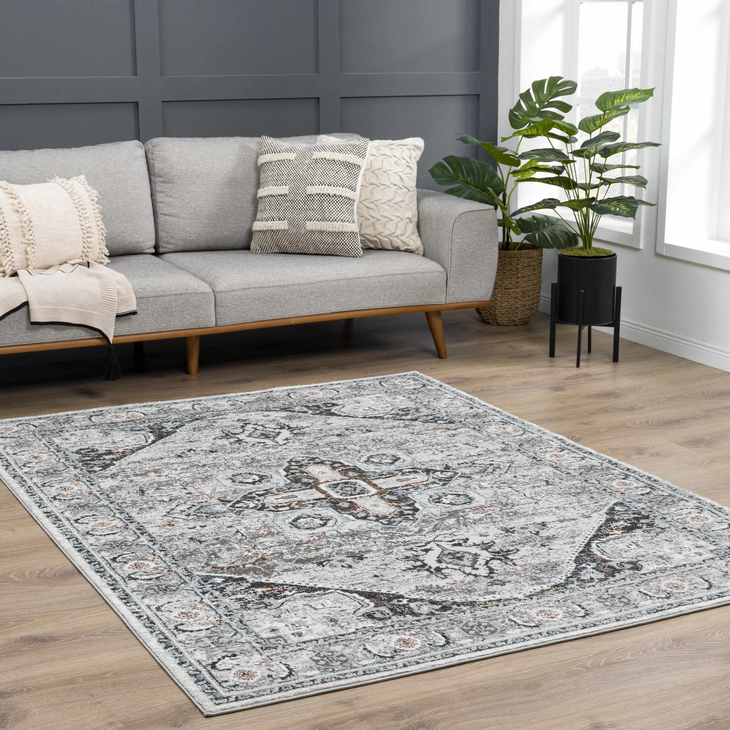 Liverpool Gray & Blue Area Rug - Clearance - Boutique Rugs