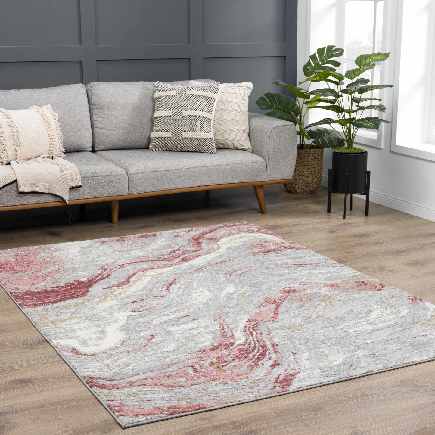 Lively Marble Pink Area Rug - Boutique Rugs