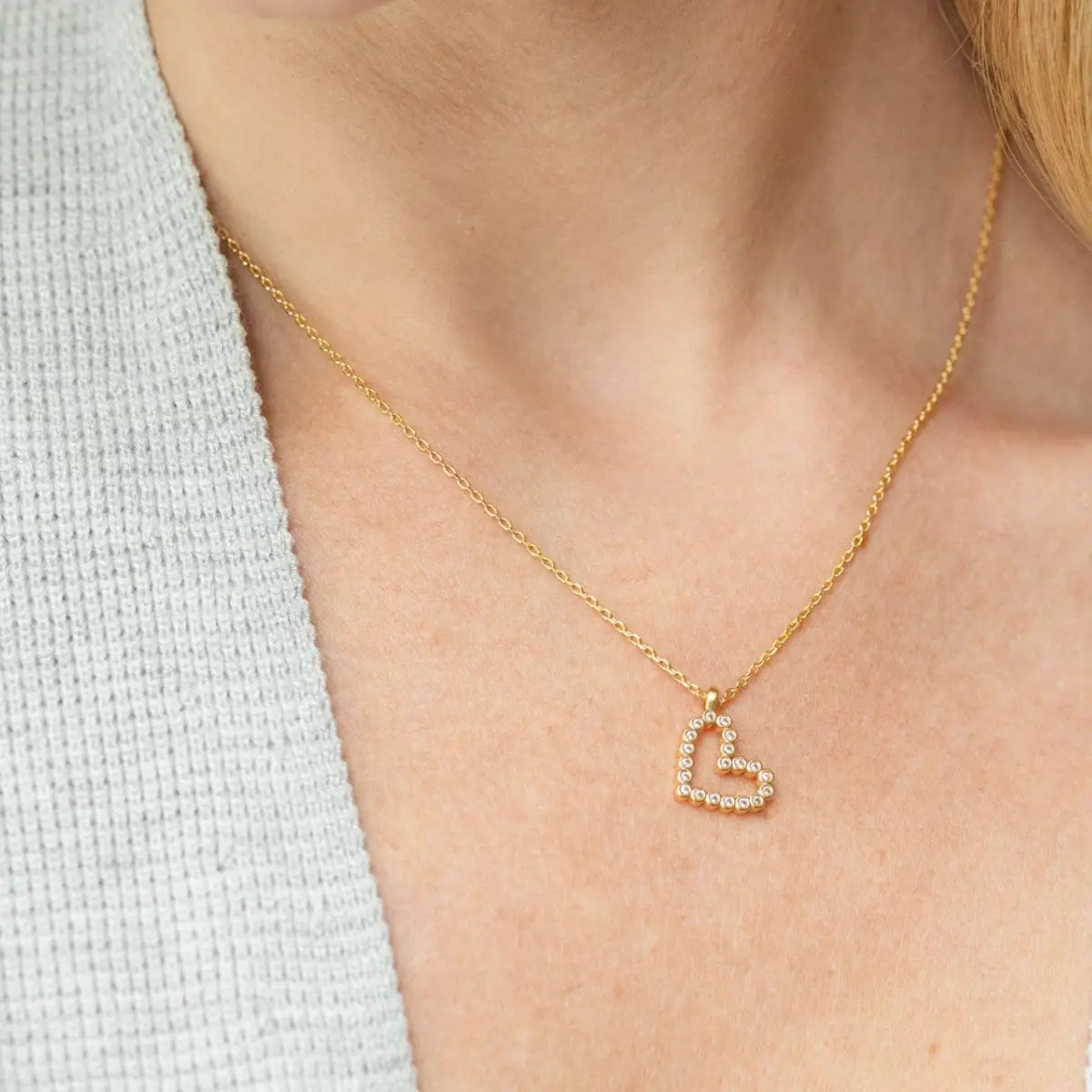 CZ Heart Pendant Necklace - Splendid Iris