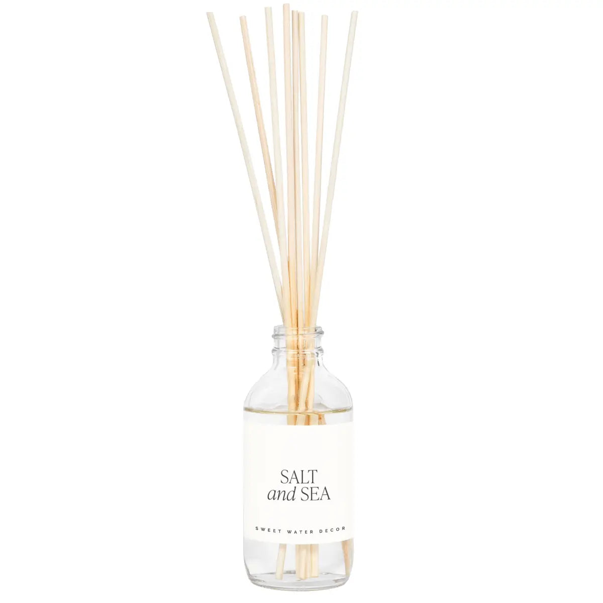 Salt and Sea Clear Reed Diffuser - Sweet Water Decor