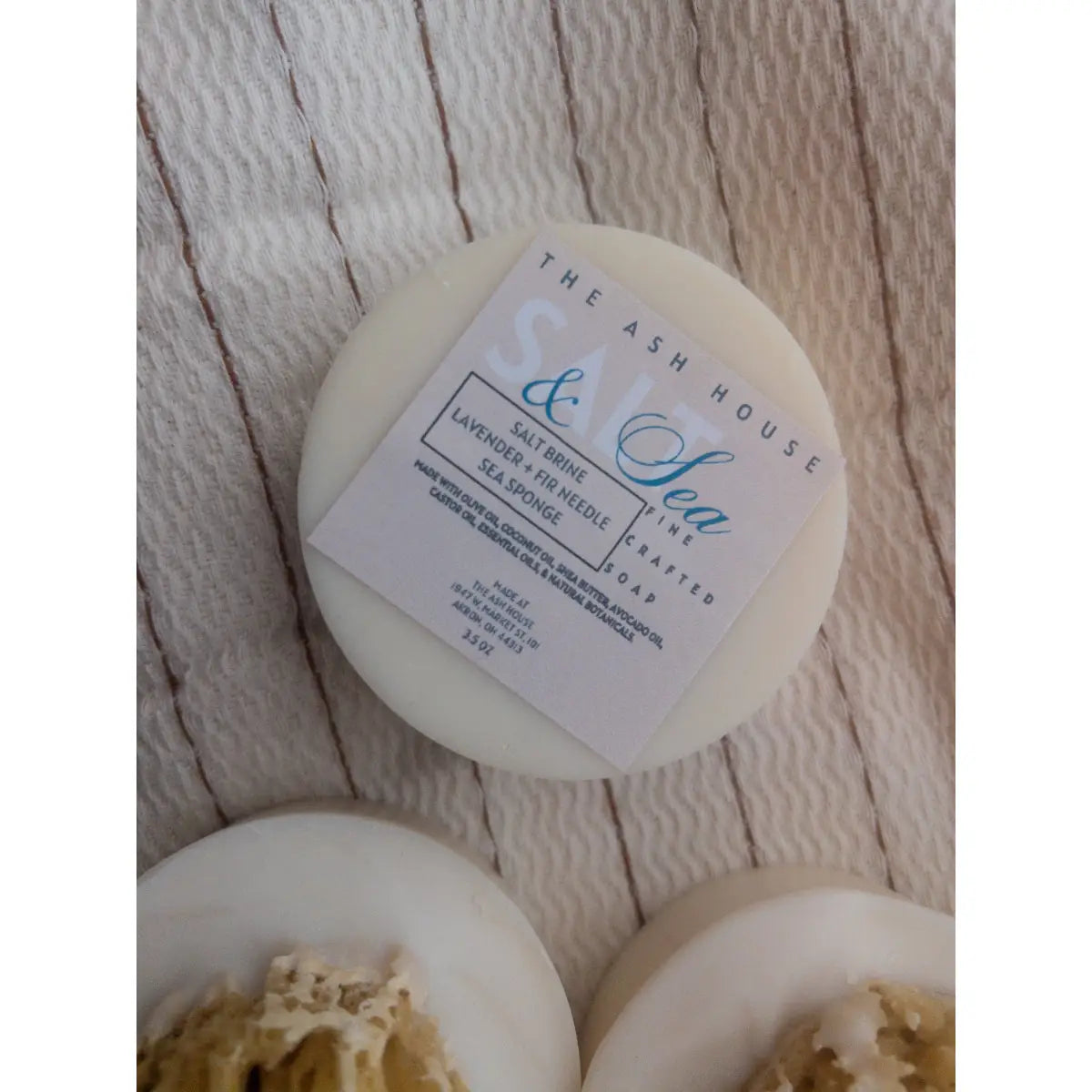 Sea Sponge Soap Bar - Salt & Sea - Handmade Natural - The Ash House Soap Studio