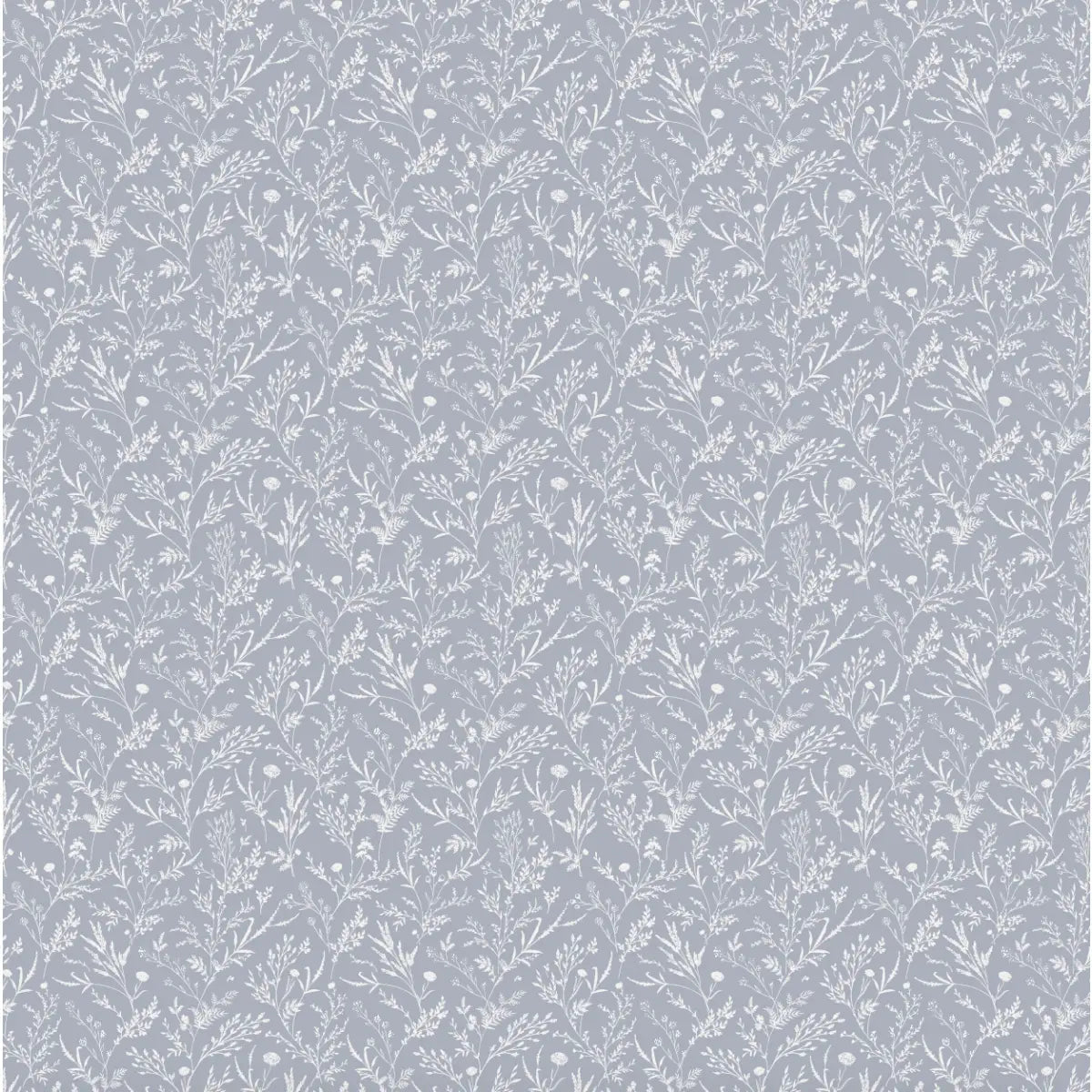 Scarlett Wallpaper - Delicate Wildflowers - by Elfi Yang - Sample 1 foot by 1 foot / Blue - Loomwell Home Goods