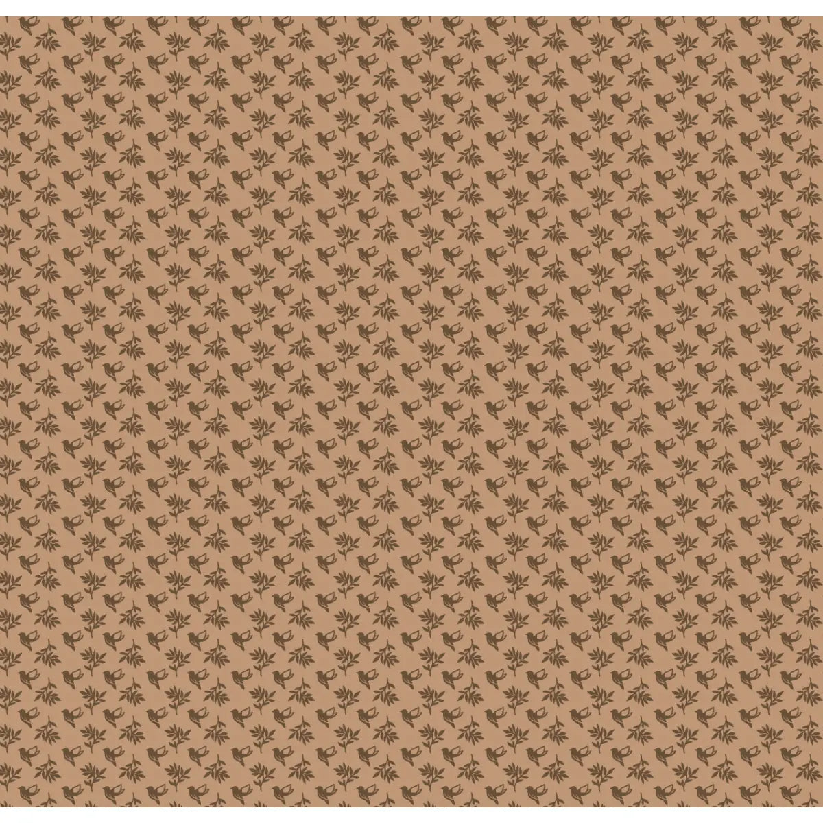 Scout Wallpaper - Tiny Flowers and Birds Texture - by Thoroughfare Design - Sample 1 foot by 1 foot / Sand - Loomwell