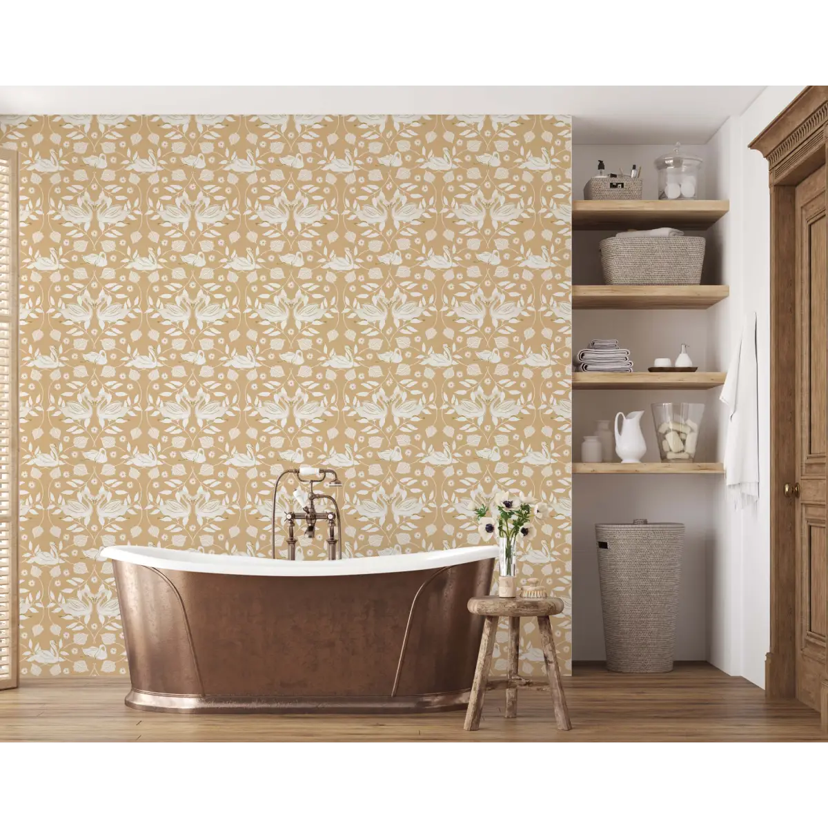 Sevan Wallpaper - Swans - by Cassandra Zaniboni - Loomwell Home Goods