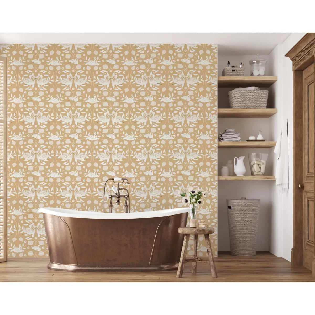 Sevan Wallpaper - Swans - by Cassandra Zaniboni - Loomwell Home Goods