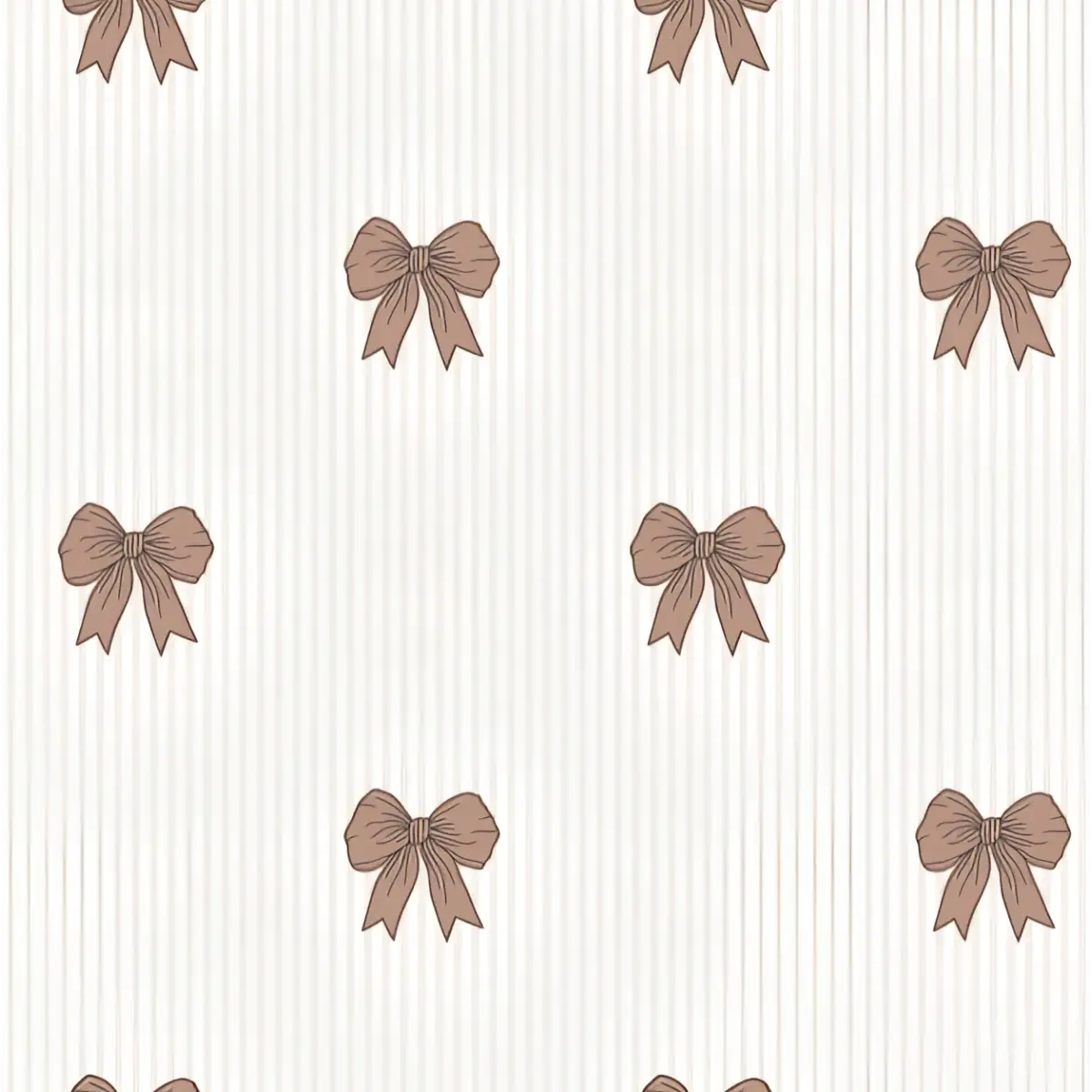 Shayla Wallpaper - Bows and Seersucker Stripes - by Kourtni Gunn - Sample 1 foot by 1 foot / Dark Neutral - Loomwell