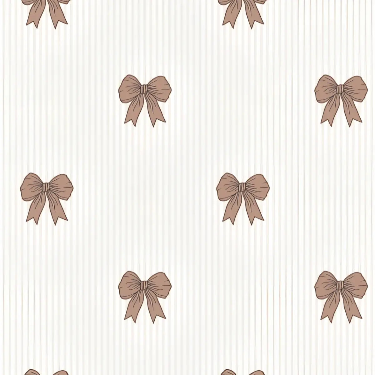 Shayla Wallpaper - Bows and Seersucker Stripes - by Kourtni Gunn - Sample 1 foot by 1 foot / Dark Neutral - Loomwell