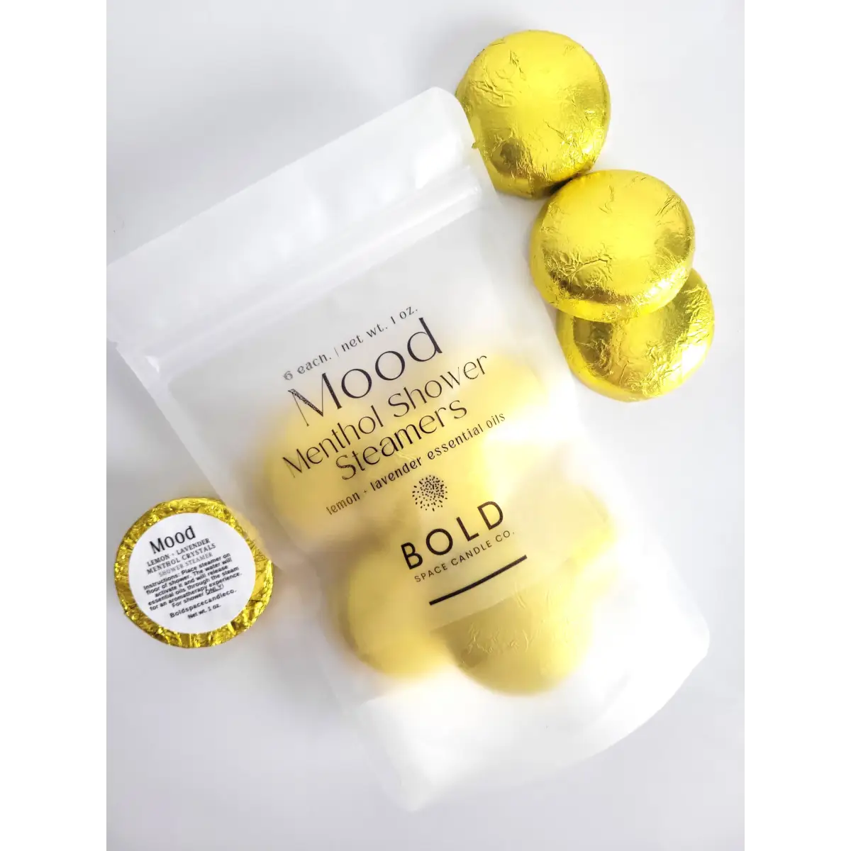 Shower Steamers – Mood - Lemon + Lavender - 6 pack - Bold Space Candle Co.