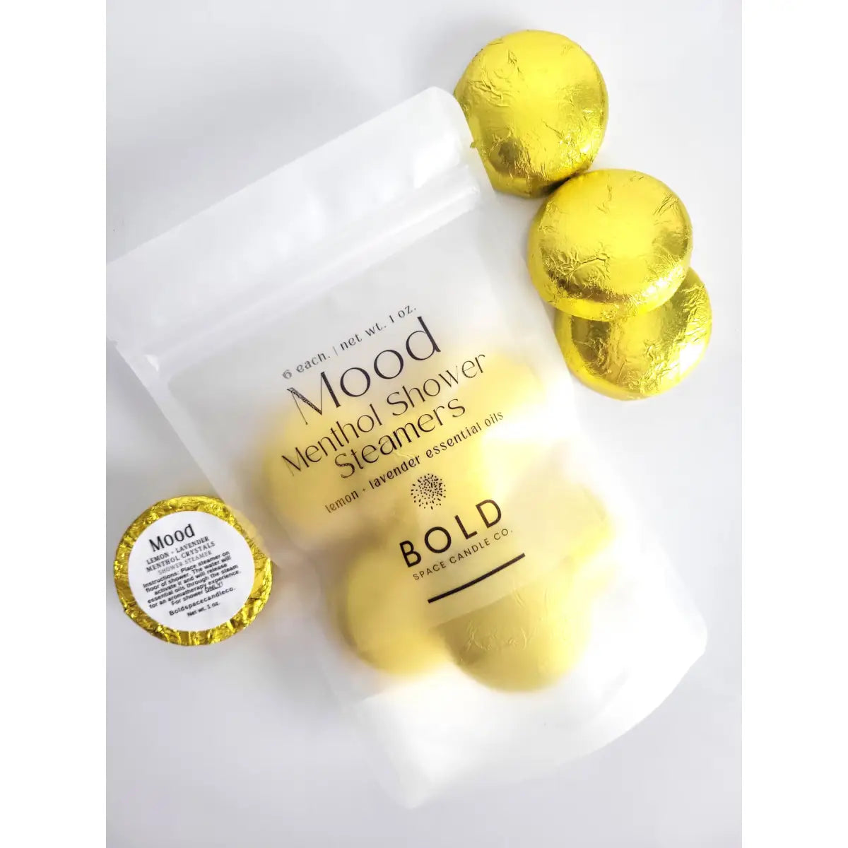 Shower Steamers – Mood - Lemon + Lavender - 6 pack - Bold Space Candle Co.