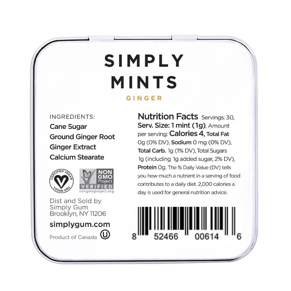 Simply Mints - Ginger - All-Natural - Simply Gum
