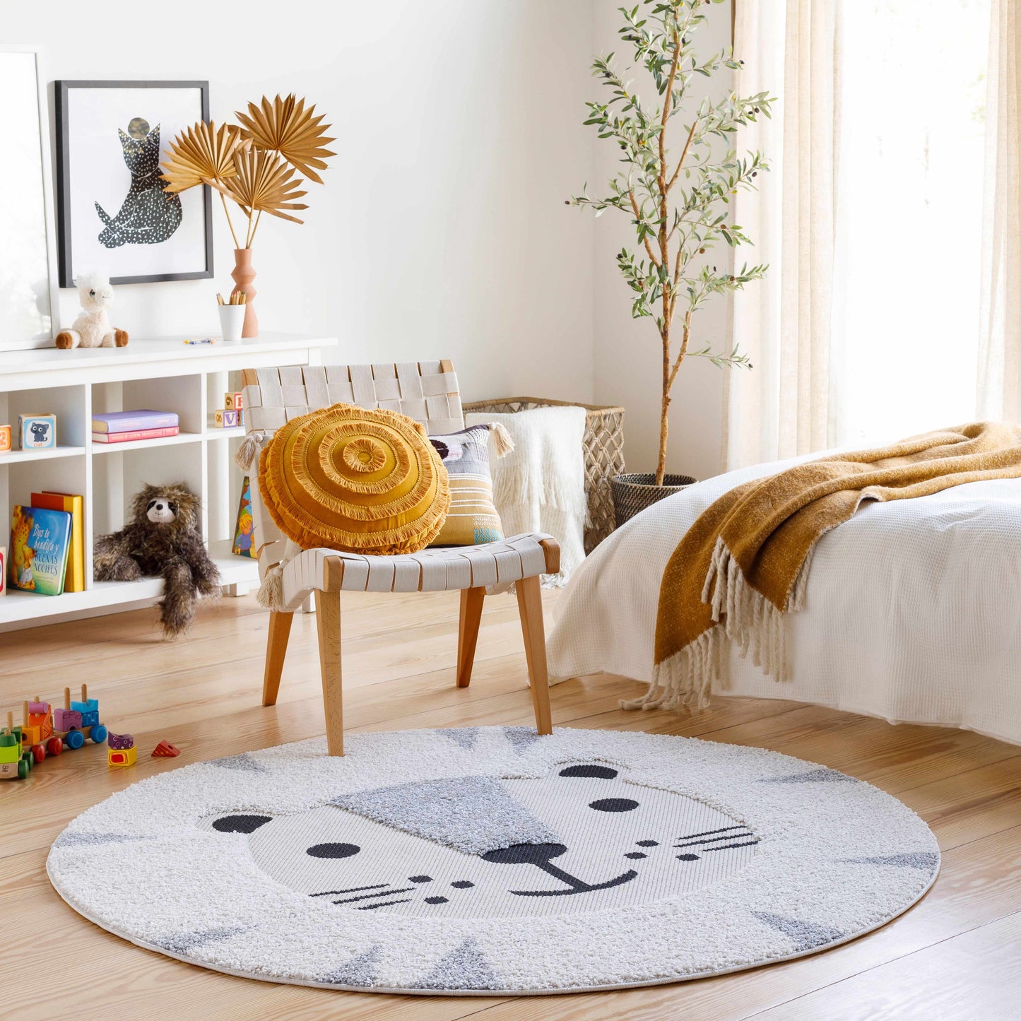 Kids Lion Animal Print Nursery Area Rug - Clearance - Boutique Rugs