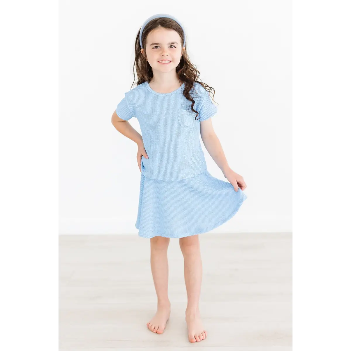 Sky Blue Scrunchy Pocket Tee - Mila & Rose ®
