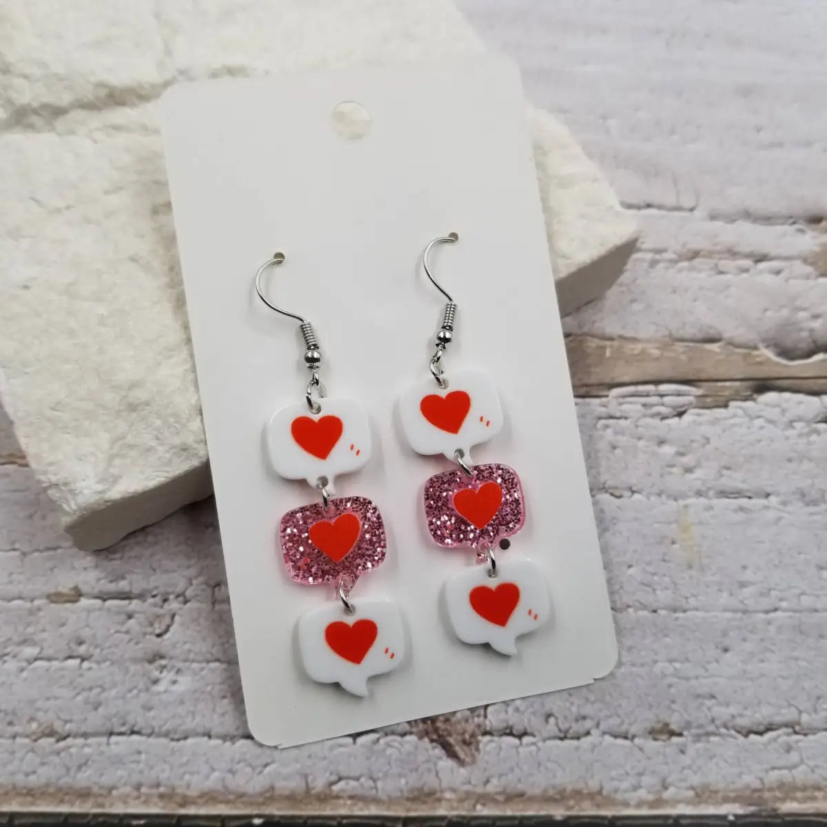 SMS Conveying Love Earrings - Valentine’s Day - Honeybee Vintage