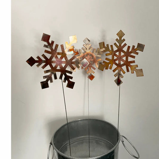 Snowflake Garden Stake - Extra Large - Copper - Clever Goods by Annabelle Noel Designs