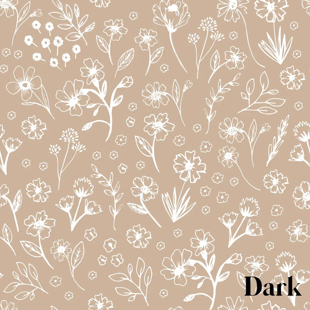 Sophia Wallpaper - Pink Floral Line Drawings - by Pace Made - Sample 1 foot by 1 foot / Dark - Loomwell Home Goods