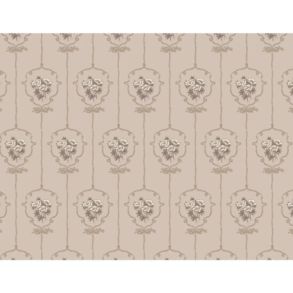 Southerly Wallpaper - Framed Bouquets - by Grateful Artsy Soul - Sample 1 foot by 1 foot / Mauve - Loomwell Home Goods