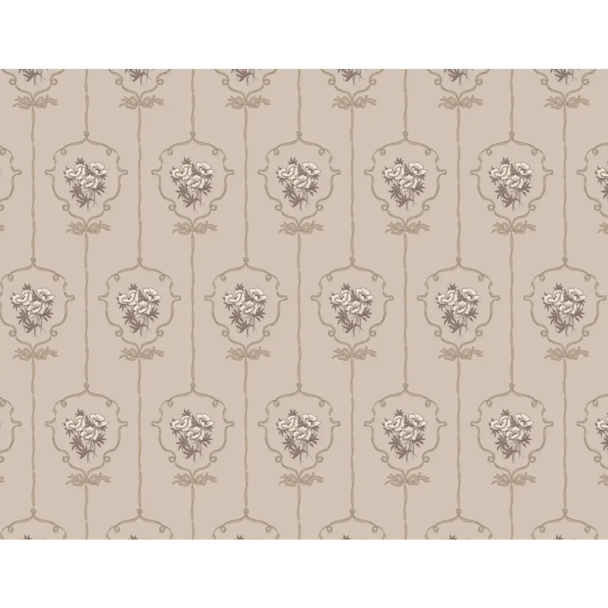 Southerly Wallpaper - Framed Bouquets - by Grateful Artsy Soul - Sample 1 foot by 1 foot / Mauve - Loomwell Home Goods