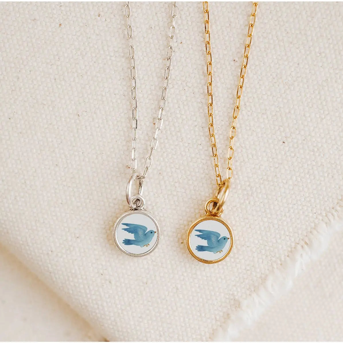 Sparrow Charm Pendant - Gold or Silver - Bel Kai