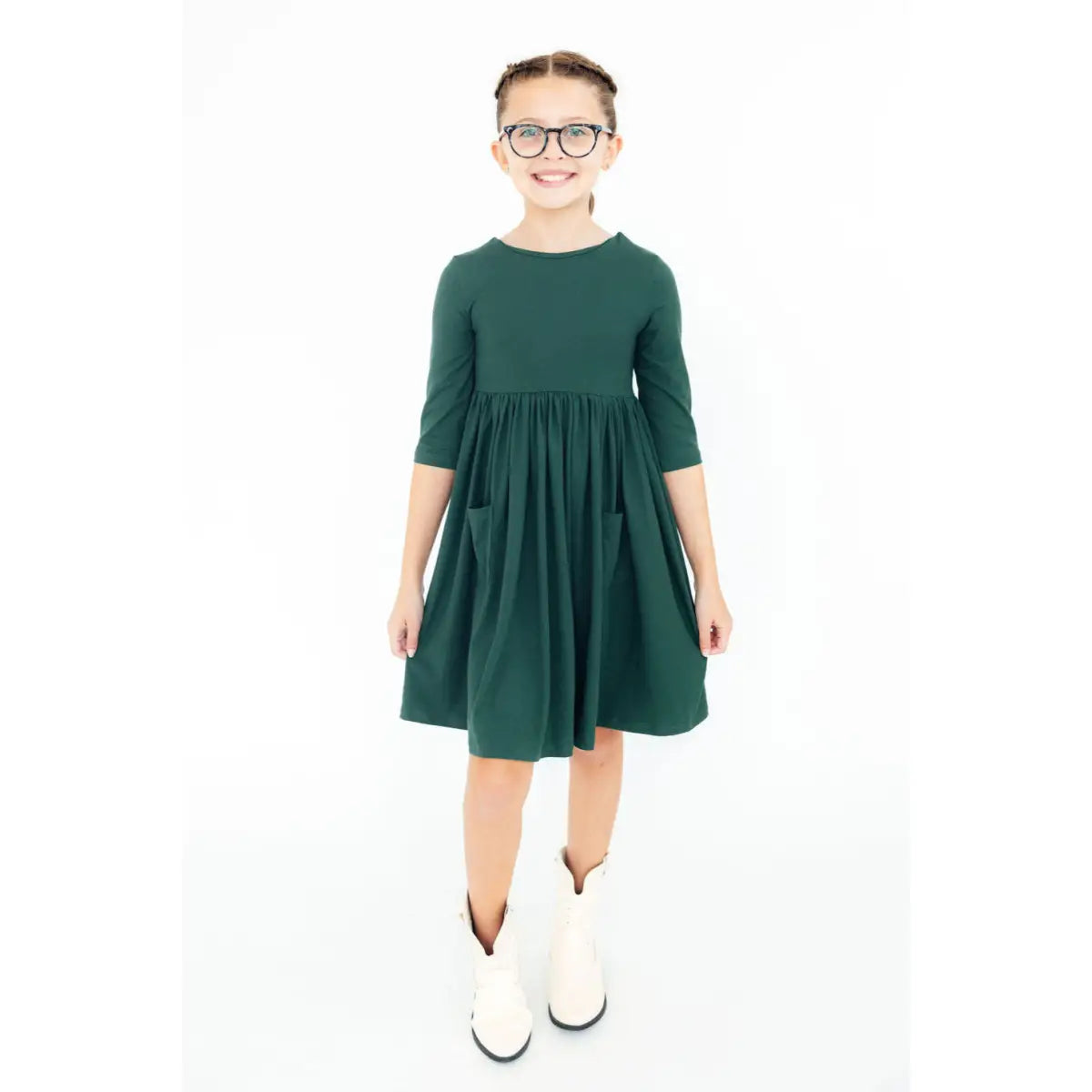 Spruce 3/4 Sleeve Pocket Twirl Dress - Mila & Rose ®