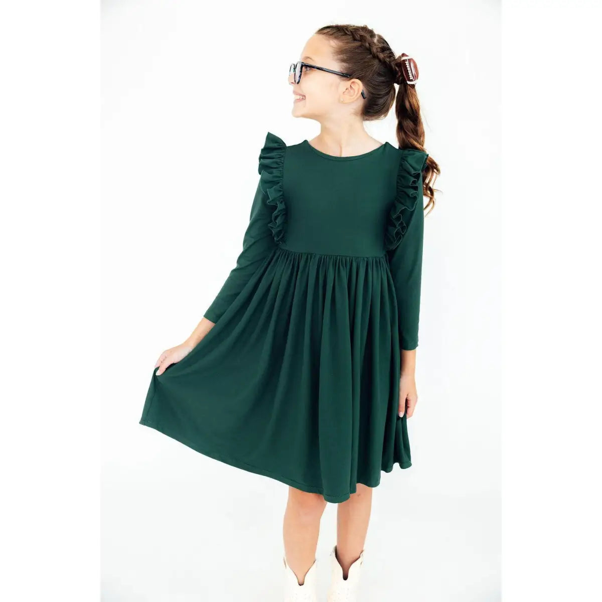 Spruce L/S Ruffle Twirl Dress - Mila & Rose ®