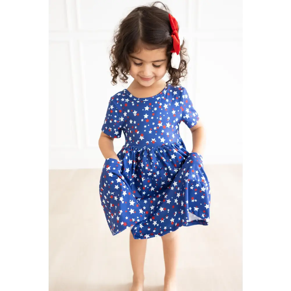 Star Bright S/S Pocket Twirl Dress - Mila & Rose ®