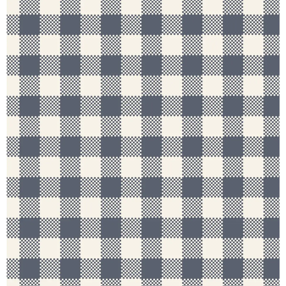 Stetson Wallpaper - Gingham Buffalo Check - by Hailey Kiefer Designs - Sample 1 foot by 1 foot / Navy - Loomwell Home