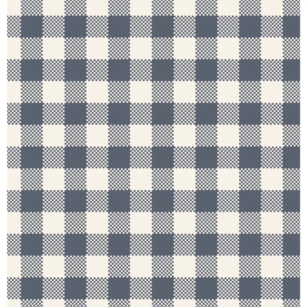 Stetson Wallpaper - Gingham Buffalo Check - by Hailey Kiefer Designs - Sample 1 foot by 1 foot / Navy - Loomwell Home